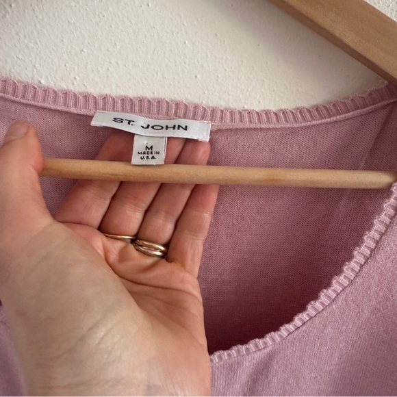 St. John Pink Knit Jacket Coat and Shell Set 10 - Picture 14 of 16